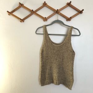 Moon River Woven Knit Sleeveless Tank Top